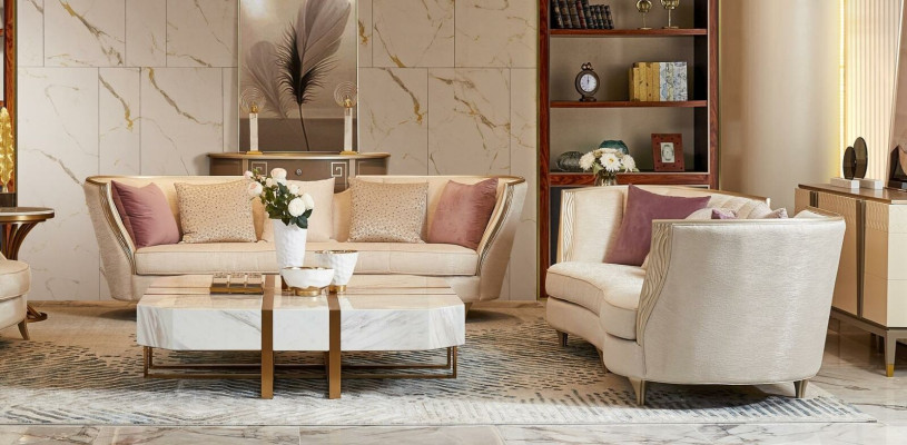 Woonkamer Ontwerp Set Luxe Zitkussen Massief Hout