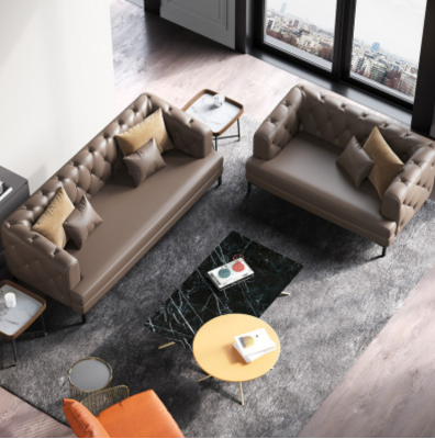 Bruine Chesterfield bankstel 3+2 zits 2-delige set Designer decoratie gestoffeerde banken