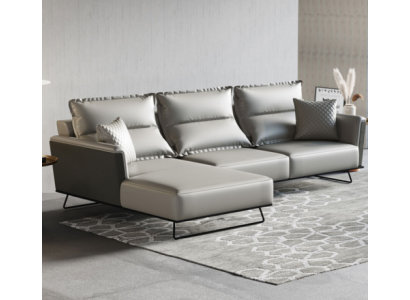 Ontwerper leren bank hoekbank gestoffeerde hoekbank zit-eck L-vormige set bankstel