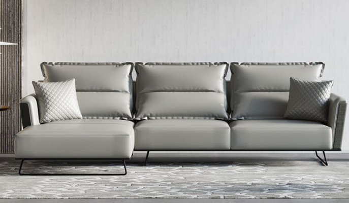 Ontwerper leren bank hoekbank gestoffeerde hoekbank zit-eck L-vormige set bankstel