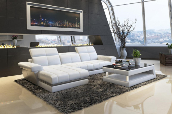 Leren bank Bank Bank Bekleding Woonlandschap Designer leren bank L-vorm