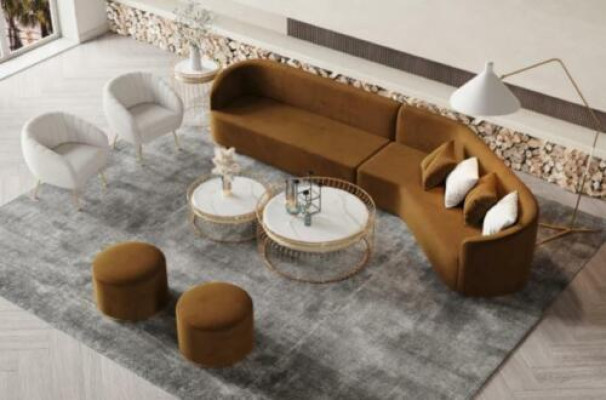 Hoekbank L-vorm woonlandschap relax zitontwerp bank loungebanken fluwelen bank