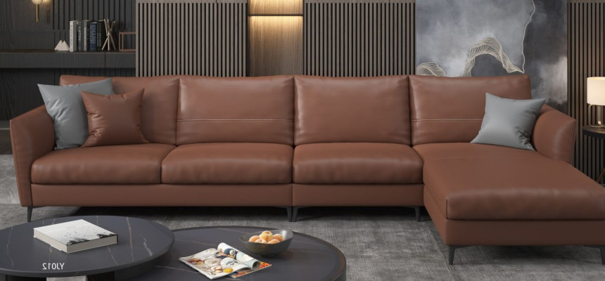 Woonlandschap Ontwerp Moderne Bankstellen Hoekbank L Vorm Leren Bank Sofa