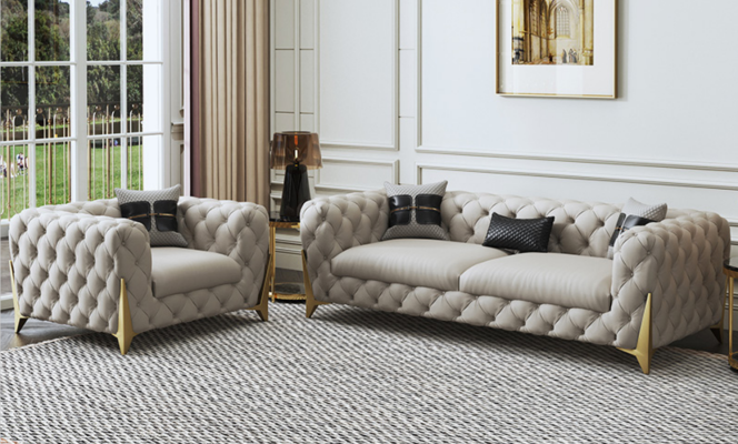 Sofaset Groot Set 3+1 Zits Lederen Bank Bankstel Design Bankstellen