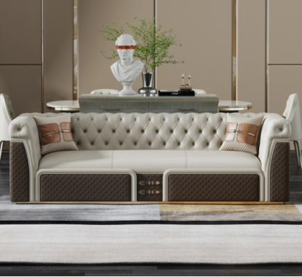 Bank Driepersoons Bankstel Stijl Modern Gestoffeerd Chesterfield Leer Bankstellen.