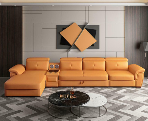 Bank bank hoekbank L-vorm gestoffeerd modern zitten ontspannen luxe meubels woongebied