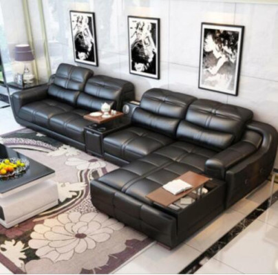 Bank Bank Hoekbank L-vorm Bekleding Modern Ontspan Zit Luxe Meubilair Woonlandschap