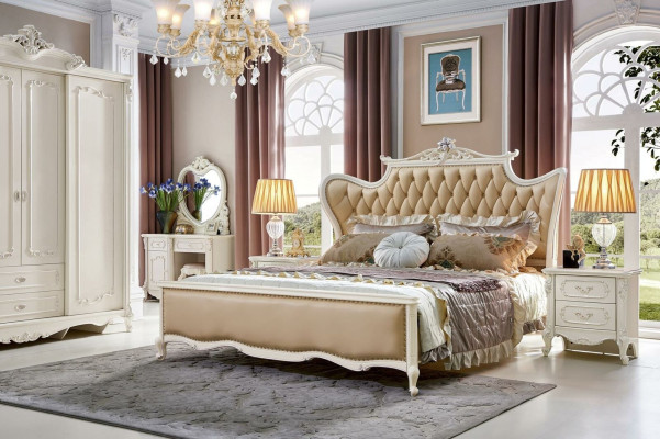 Nachtkastje Kaptafel 6 stuks Slaapkamer Modern Design Luxe Bed Set
