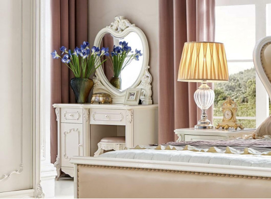 Nachtkastje Kaptafel 6 stuks Slaapkamer Modern Design Luxe Bed Set