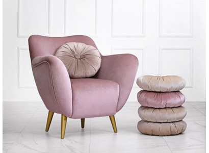 Fauteuil Stoel Oorfauteuil 1-Zits Zitting Stof Luxe Woonkamer Modern Roze