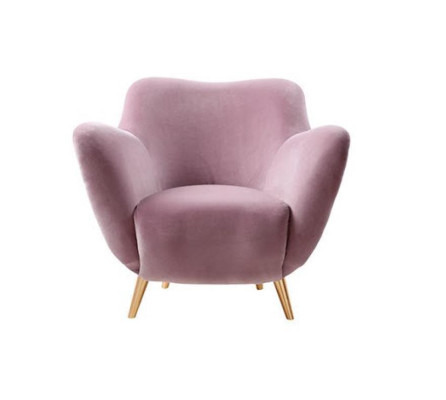 Fauteuil Stoel Oorfauteuil 1-Zits Zitting Stof Luxe Woonkamer Modern Roze