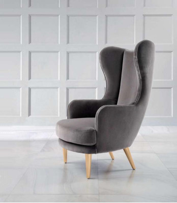 Oorfauteuil Fauteuil Clubfauteuil Cocktailsfauteuil Luxe Zitter Grijs Stoel Woonkamer
