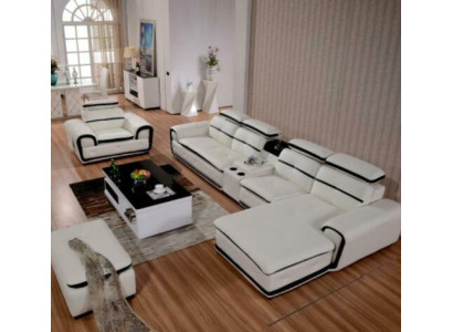 Luxe hoekbank hoekbank L-vorm gestoffeerde relaxmoderne zitmeubel woonlandschap.