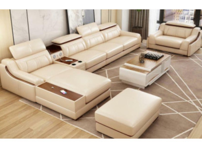 Bankstel Meubels Woonlandschap Luxe Hoekbank Hoekbank L-vormig Bekleding Modern Bankstel