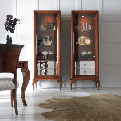 Vitrine kasten Vitrines Hout Luxe Woonkamer Meubels Kast Bruin Barok Nieuw