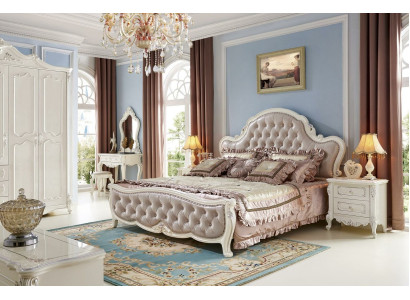 Bed Nachtkastje Kaptafel Slaapkamer Kruk Set 6-dlg. Massief hout