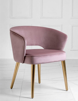 Luxe eetkamerstoel stoel fauteuil zitter 1 zit clubsessel stof eetkamer roze