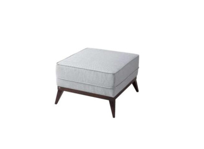 Hocker Voetenbank Polyester Poef Woonkamer Zitmeubel Stof Grijs Luxe Zetel Meubel