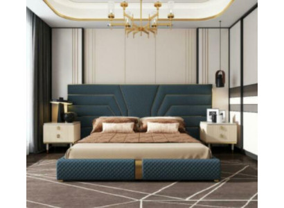 Ontwerper bed 180x200 leer textiel bedden tweepersoons slaapkamer luxe