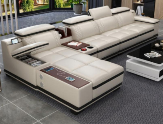 Eckbank L-vormige woonlandschap hoekbank gestoffeerde bank zitontwerp bank banken wit bankstel