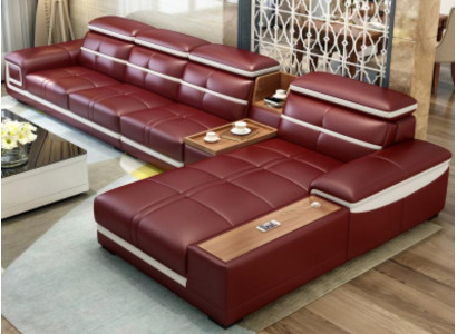 Luxe hoekbank L-vorm kunstleer hoekbank zitbank designbank banken rood nieuw