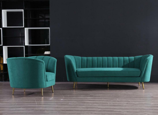 Woonlandschap Relax fluwelen zitontwerp bank loungesofa 3+1 zitsmeubels.