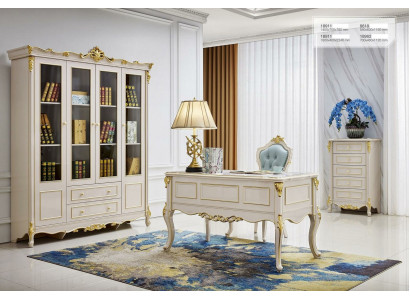 Bureau set bureau stoel inrichting klassiek dressoir kast massief hout