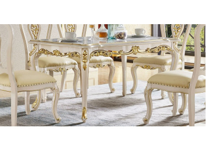 Barok eettafel tafel woonkamergroep set hout eetkamer design tafels