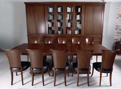 Hoogwaardige vergadertafel set tafel 10x stoelen meubels houten tafels kantoor luxe