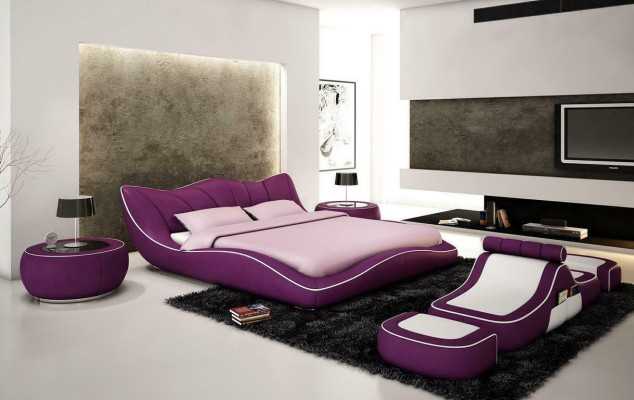 Modern ontwerp bed XXL Decoratieve bedden Luxe stijl Dubbel hotel leder