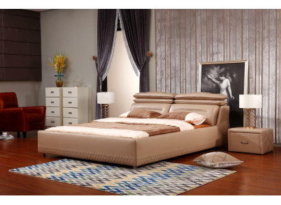 Modern ontwerp bed XXL luxe hotelbedden stijl dubbel leer 140 160.