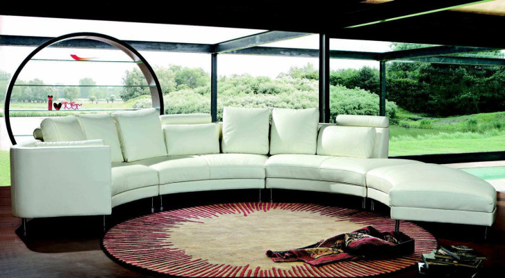 Moderne Ronde Bank Woonkamer Ronde Bank Beklede Hoek Set