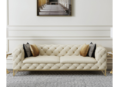 Chesterfield Bank Bank Bekleding 3-zits Bankstellen Zitcombinatie Bankstellen Wit