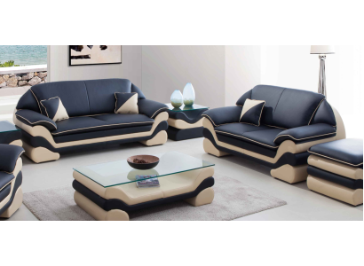 Leren bank Bank Woonlandschap 3+2 zitter Design bank Klassiek meubilair