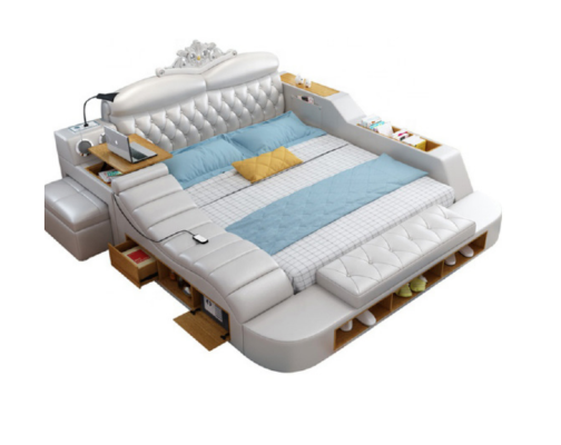 Dubbel Luxe Designhotel Leren Bed Moderne Gestoffeerde Bedden Multifunctioneel