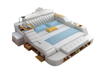 Dubbel Luxe Designhotel Leren Bed Moderne Gestoffeerde Bedden Multifunctioneel