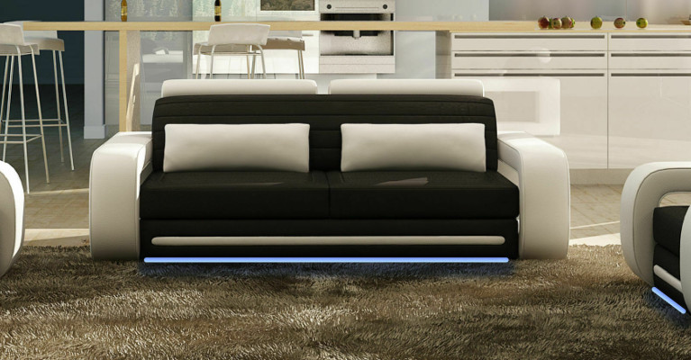 Lederen bank Bank Sofa's Banken 3-zits Design Modern Sofa 3-zits Davos