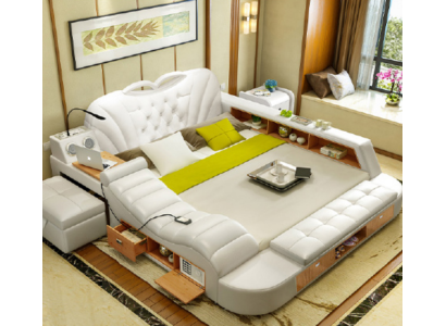 Dubbel Luxe Designhotel Lederen Bed Bekleding Moderne Bedden Multifunctioneel