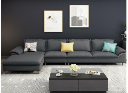 Textiel luxe hoekbank L-vorm gestoffeerd modern relax zitmeubilair woonlandschap hoek