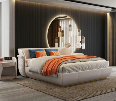 Designerbed Dubbele bedden Modern Hotel Leren tweepersoonsbed 180x200cm