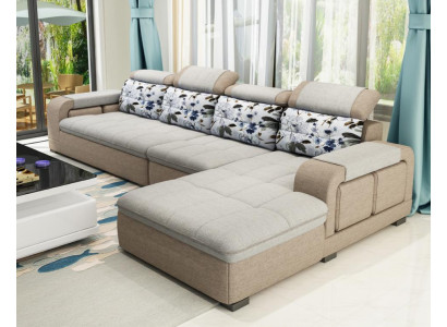 Hoekbank L-vormige hoek gestoffeerde bank Zitontwerp Banken Stof Woonlandschap Nieuw