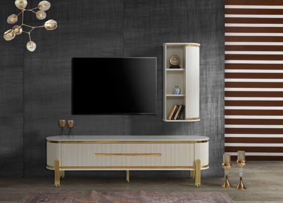 Luxe tv-kast televisiestandaard dressoir dressoir wandmeubel 2-delig Nieuw