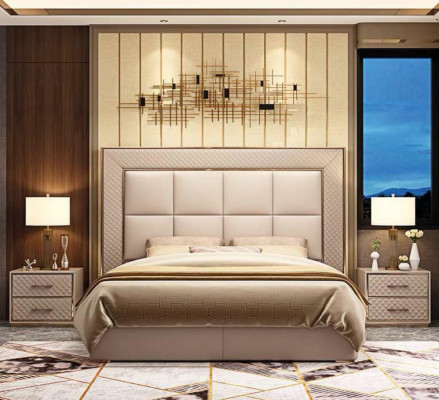 Klassieke gestoffeerde leren kunstlederen tweepersoonsbed luxe designbedden dubbel
