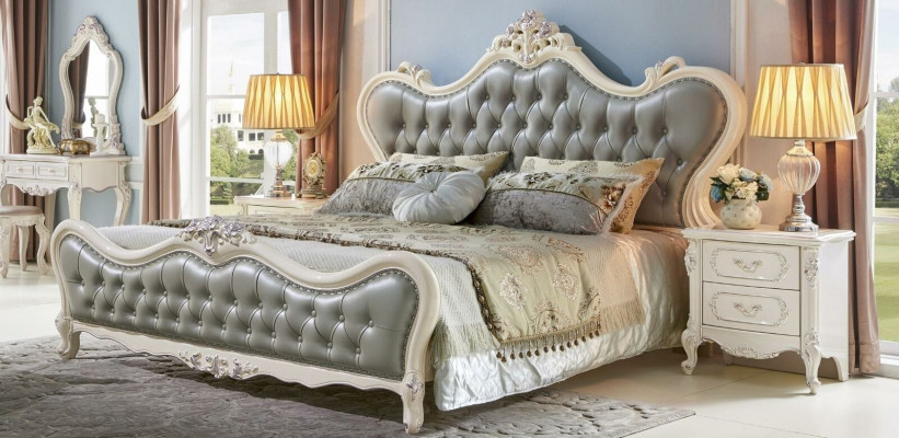 Slaapkamer nachtkastje bed 6-delig slaapkamera set kaptafel massief hout