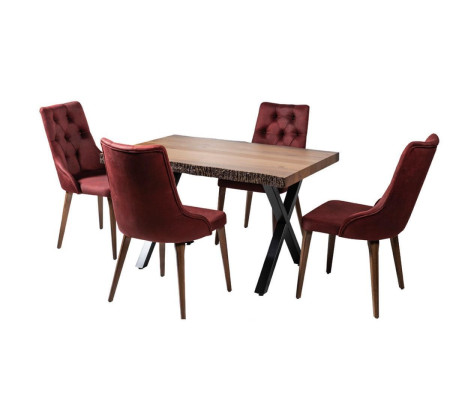 Eettafel set Tafel Eetkamerset Tafel 4x stoelen Stoelgroep Set van 5 delen