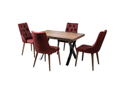 Eettafel set Tafel Eetkamerset Tafel 4x stoelen Stoelgroep Set van 5 delen
