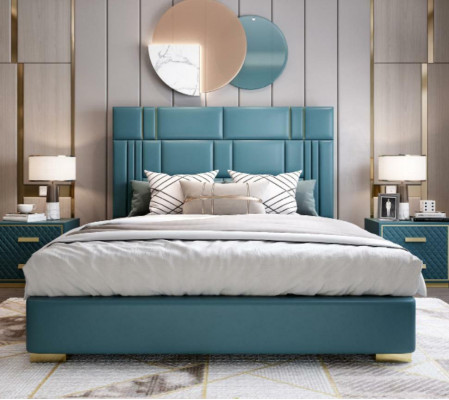 Luxe hotelbedden met een tweepersoons gevoerd bedframe van 180x200.