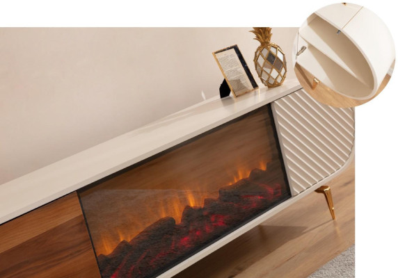 Open haard dressoir vuur imitatie kast plank dressoir laag tv tv hout nieuw