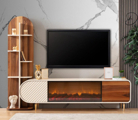 Open haard dressoir vuur imitatie kast plank dressoir laag tv tv hout nieuw