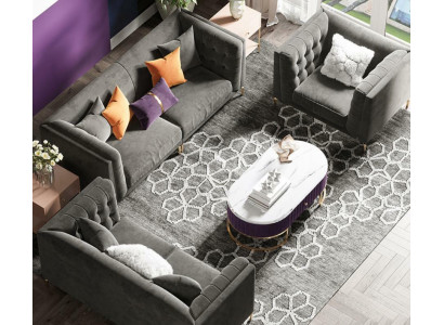 Stof hoekbank Relax zitontwerp bank loungebanken fluwelen bank 3-zitsbank.